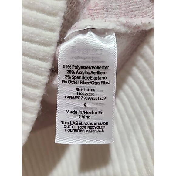 NWT 525 Super Soft Crewneck Pullover Ivory Pink Lurex Fair isle Sweater Sz S - Picture 7 of 11